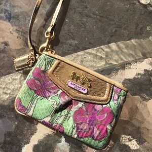 COACH Floral Print Wristlet